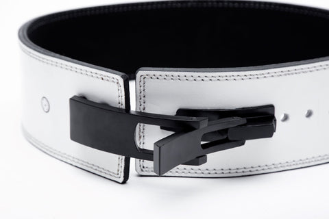 BZK Originals-Max Barbell 10 mm Lever Powerlifting Belt (White)