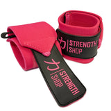 Muñequeras de powerlifting rosas strength shop