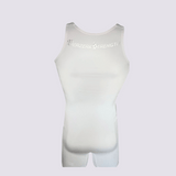 Singlet powerlifting, color blanco, ropa deportiva